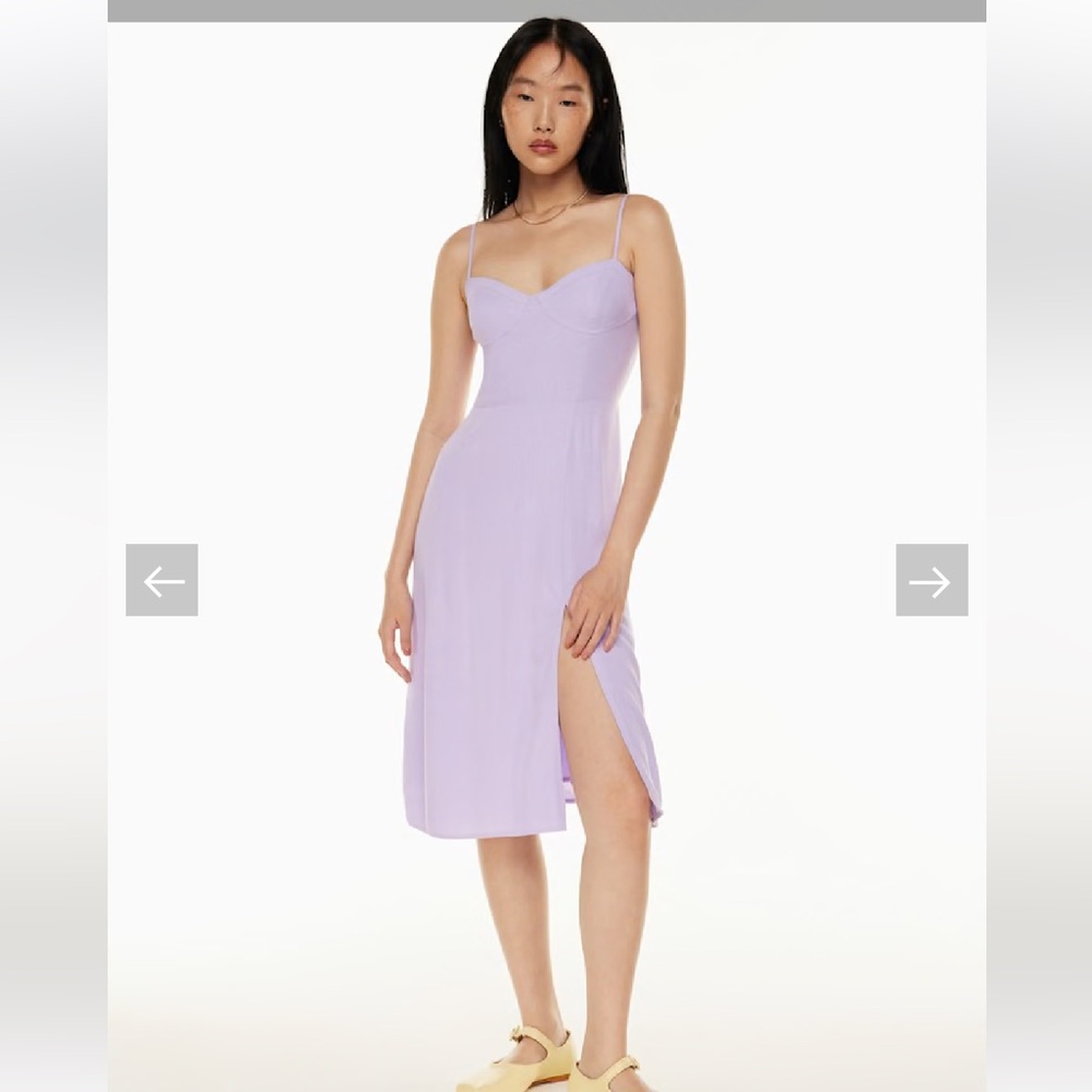 Aritzia Sunday Best Viola floral bustier purple midi dress size Xs